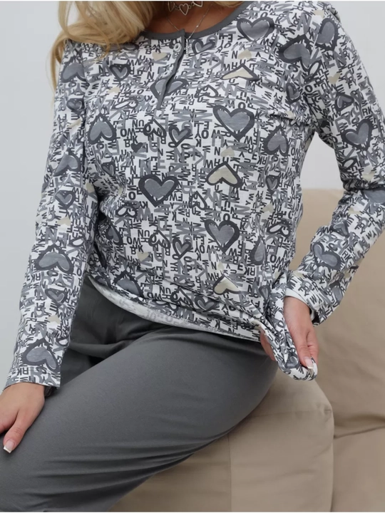 Ayollar pijama to‘plami, ishton va ko‘ylak, 100% paxta