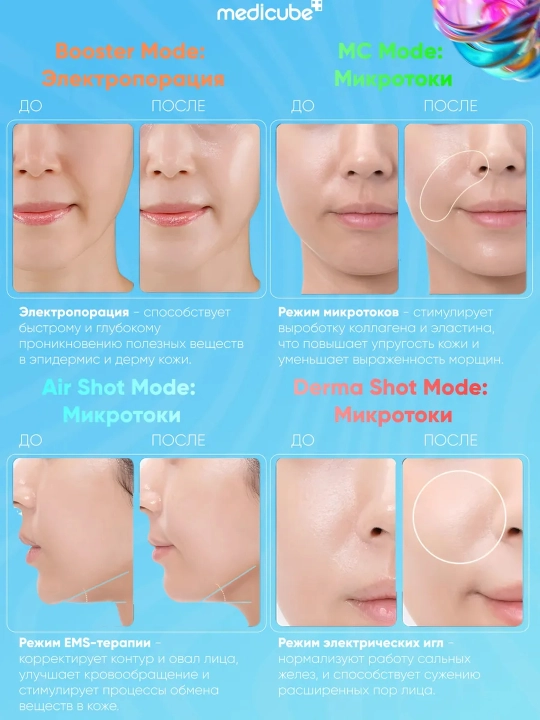 Микротоковый массажер для лица Medicube AGE-R Booster Pro и мини версия