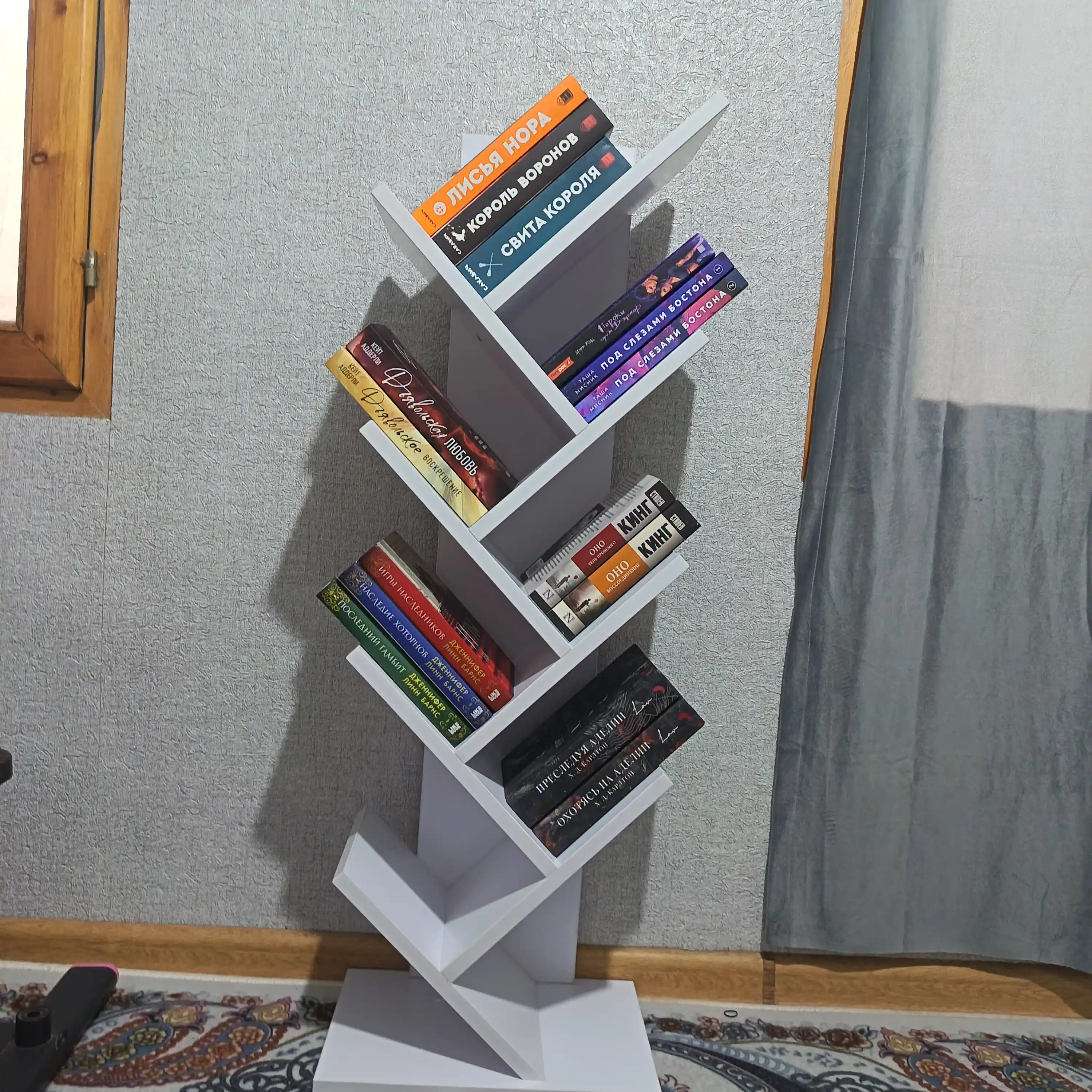 Полка для книг, в форме ёлки, ACACIA, ЛМДФ, 103×35×20 см