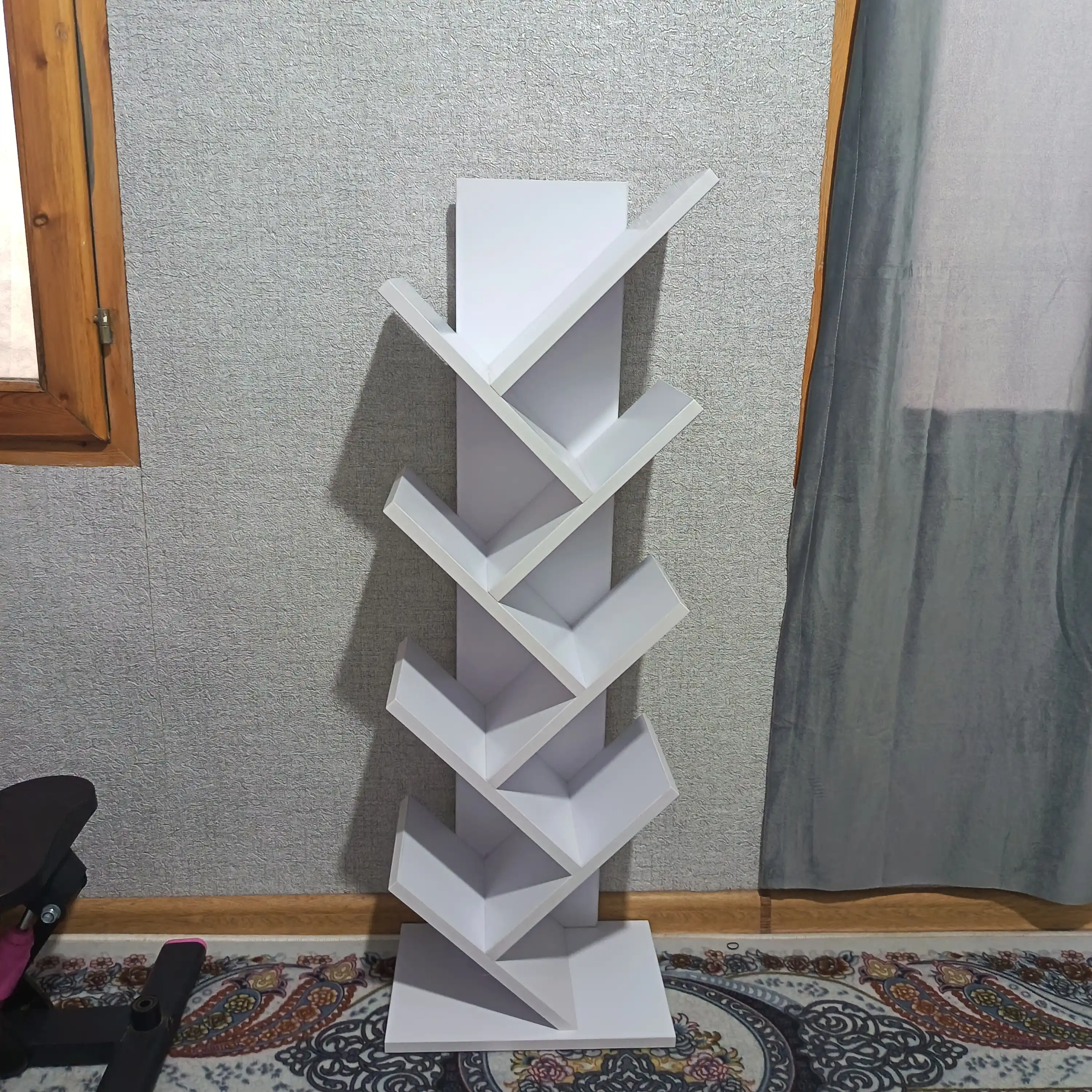 Полка для книг, в форме ёлки, ACACIA, ЛМДФ, 103×35×20 см