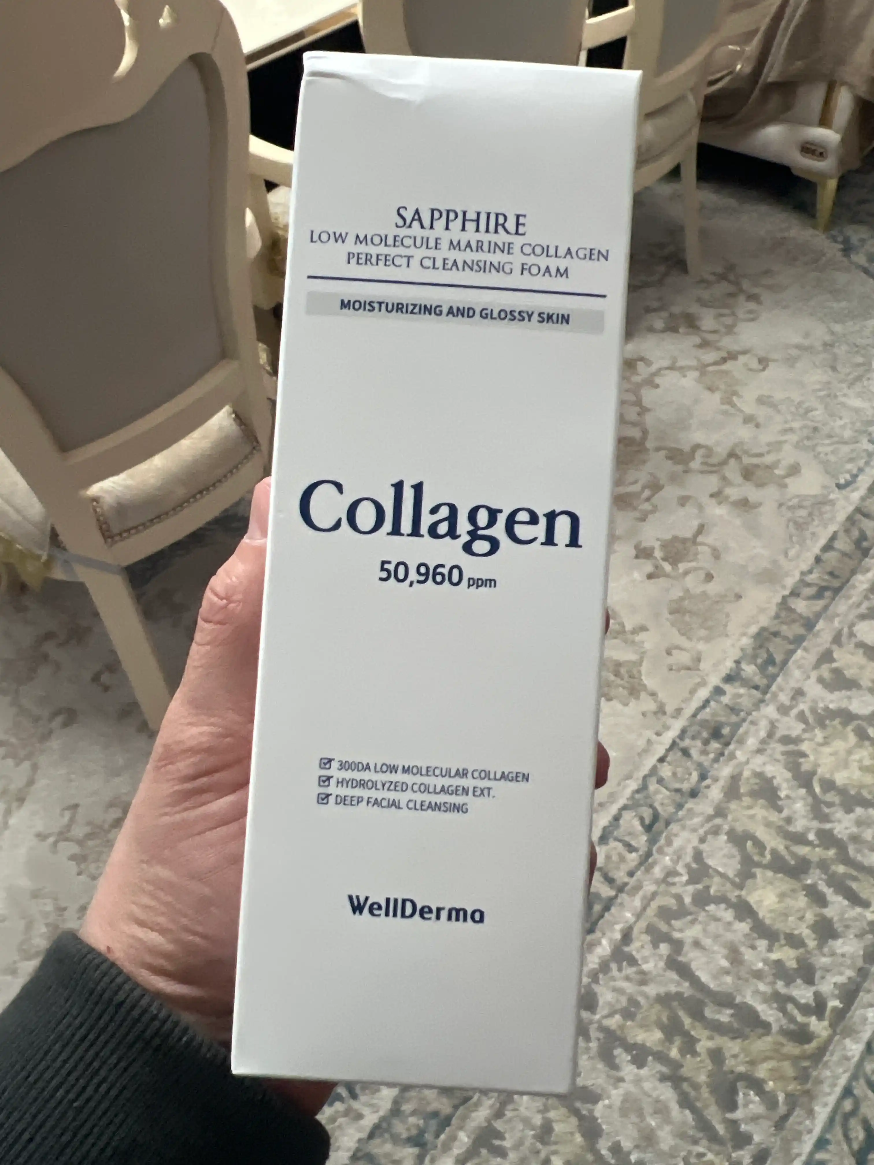 WellDerma Sapphire yuvish penkasi, dengiz kollageni bilan, 150 ml
