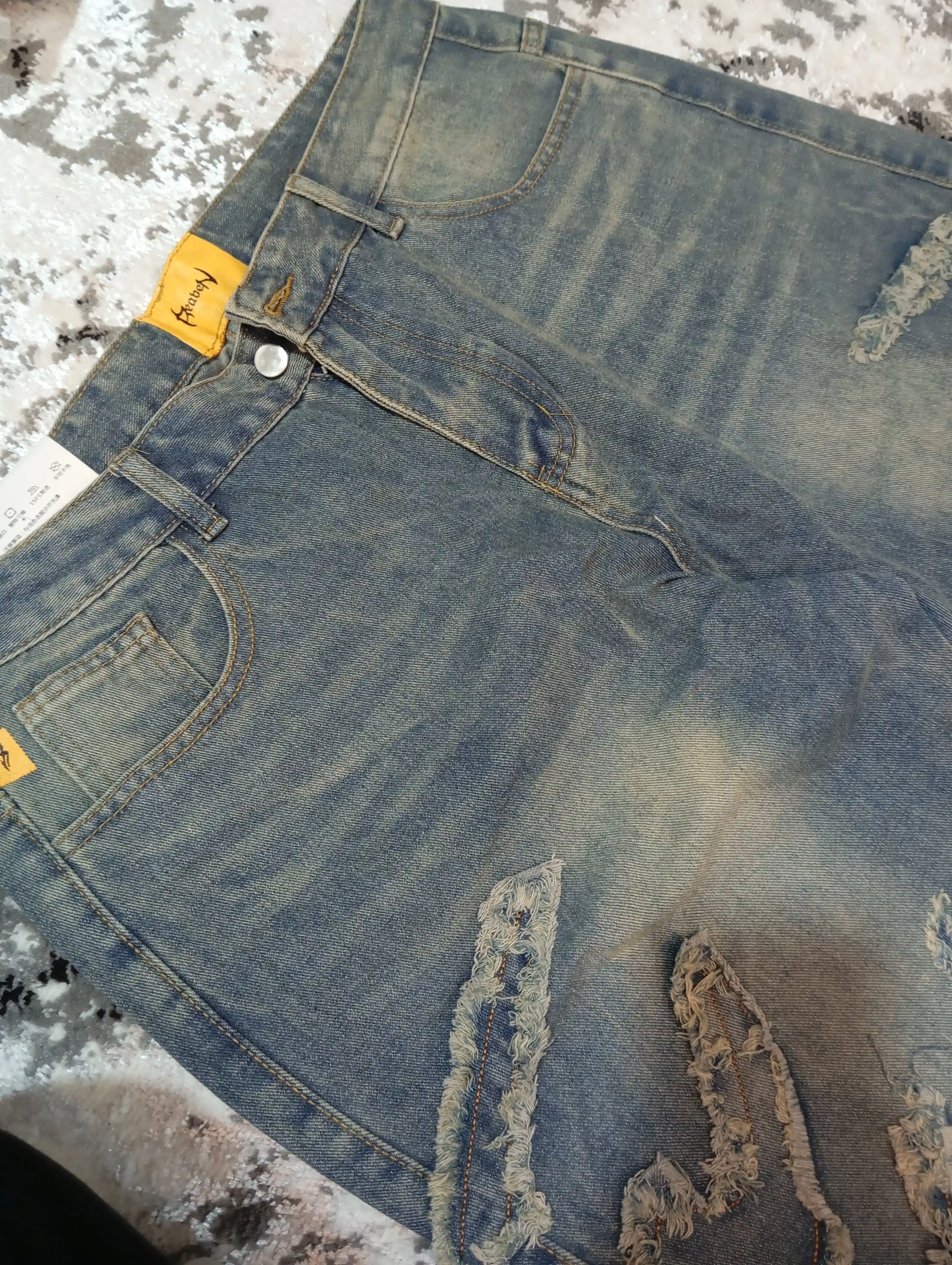 Keng baggi jinsi shimlar Reaven, erkaklar, ayollar va o‘smirlar uchun, o‘lchamlari S-3XL