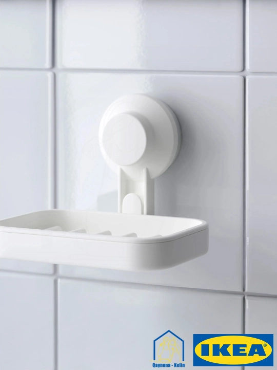 Полка мыльница на присосках настенная без сверления, IKEA TISKEN 903.812.84