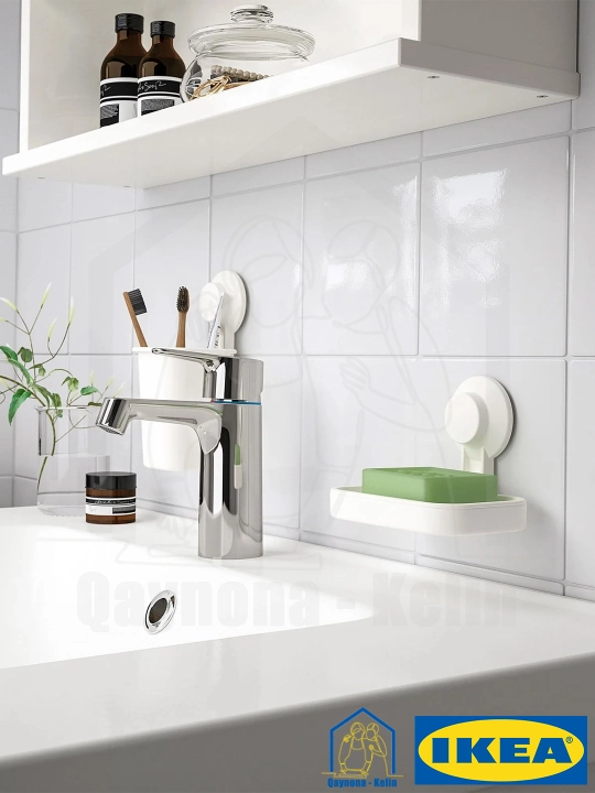 Полка мыльница на присосках настенная без сверления, IKEA TISKEN 903.812.84