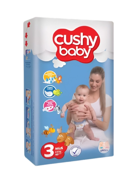 Подгузники детские Cushy Baby размер Midi 3, 4-9 кг, 70 шт - 