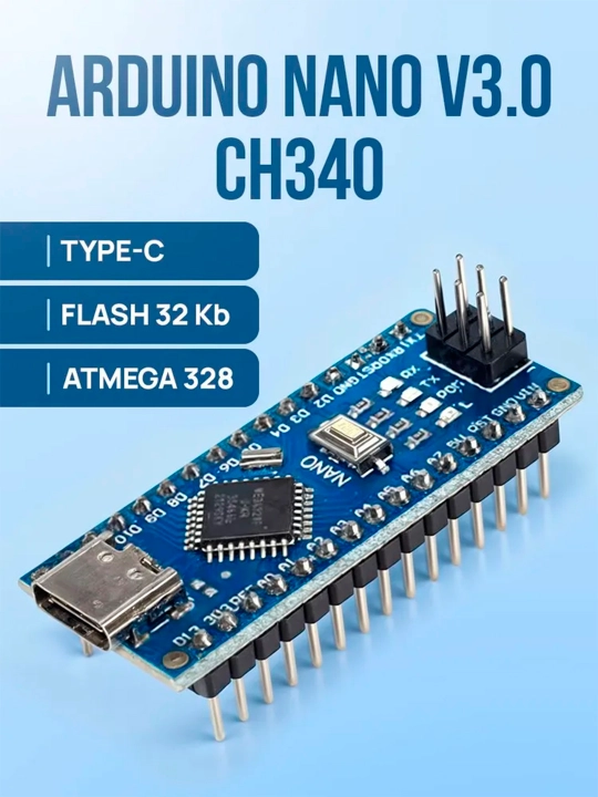 Arduino NANO V3.0 boshqaruv platasi, Type-C - 