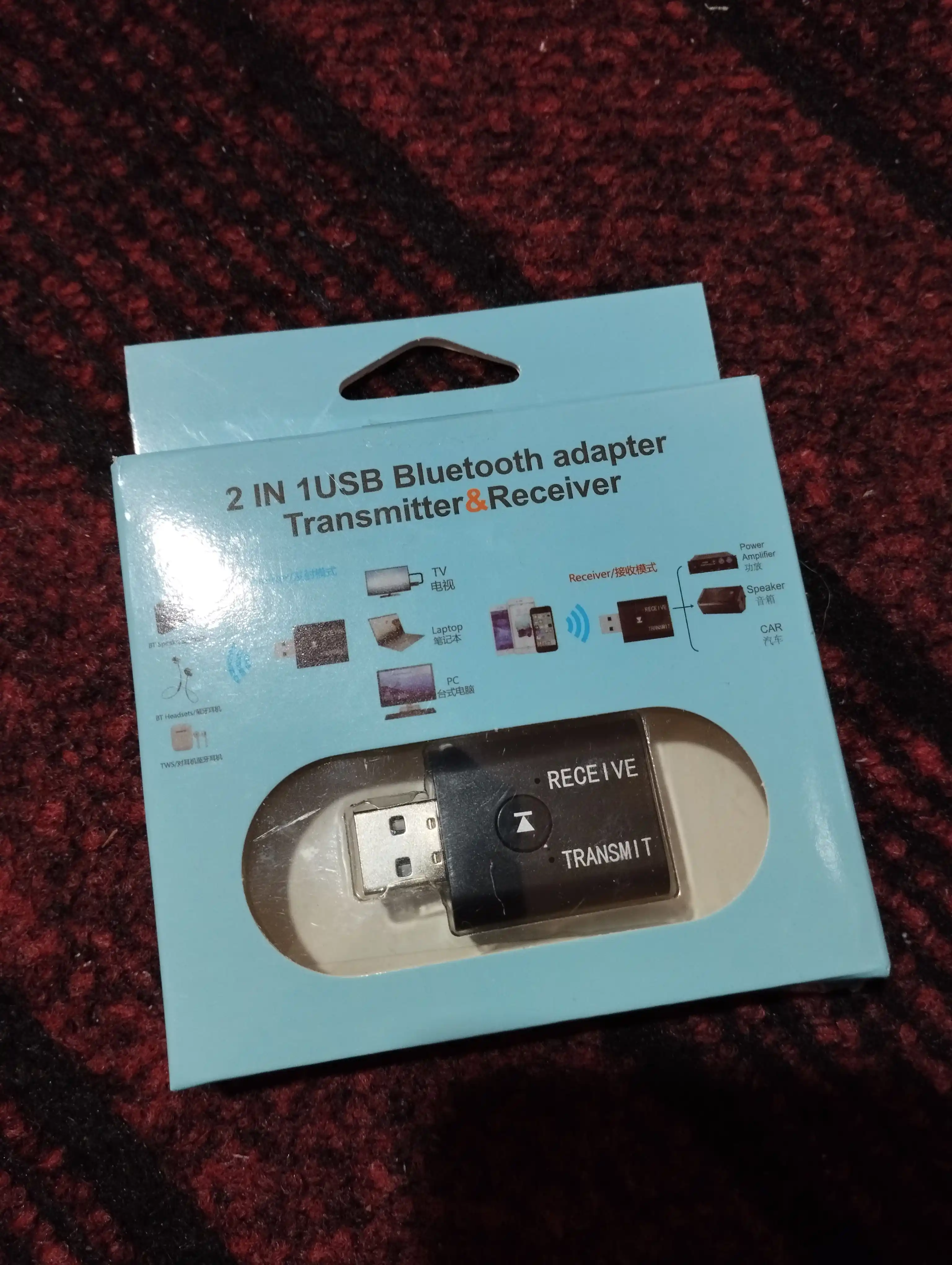 Адаптер bluetooth USB 5.0 AUX для авто, телевизора, пк