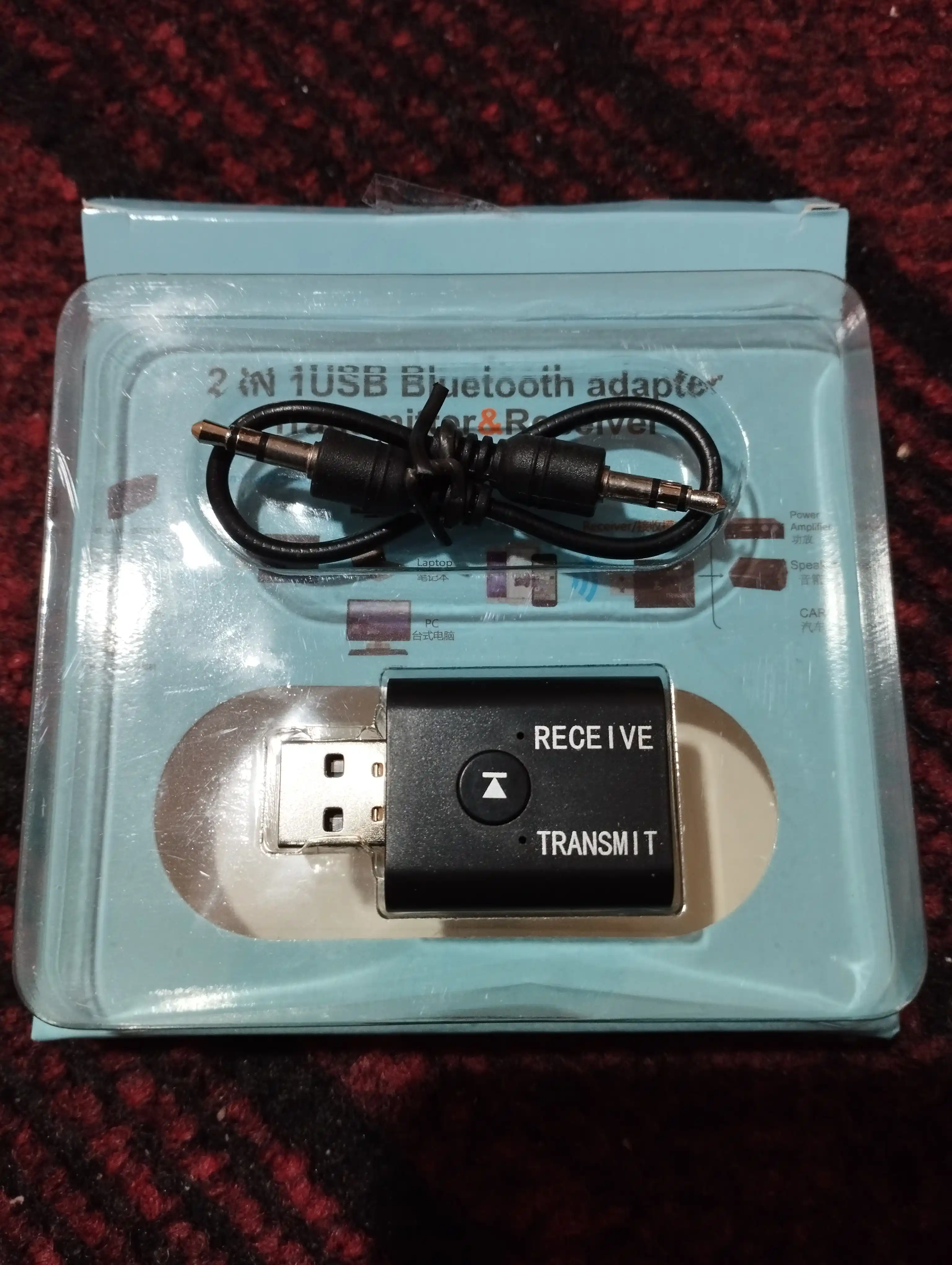 Адаптер bluetooth USB 5.0 AUX для авто, телевизора, пк