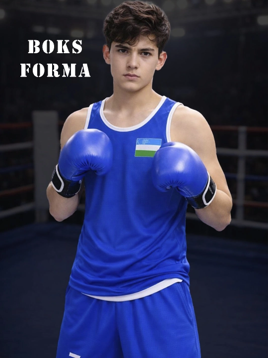 Boks uchun forma qizil-ko'k rangda