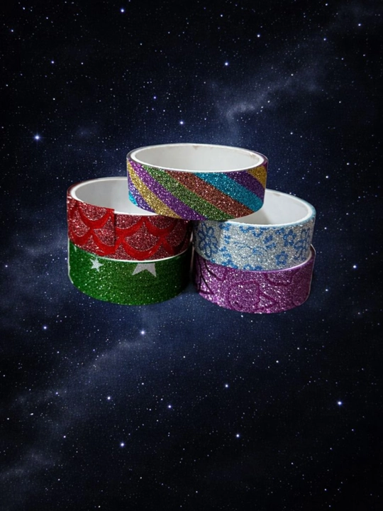 Turli dizayndagi yaltiroq Washi Tape to‘plami 5 шт - 