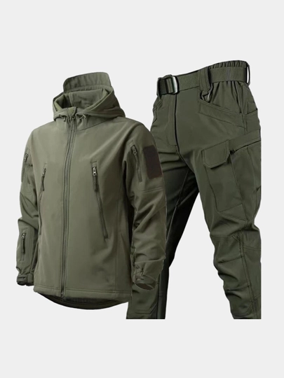 Тактический комплект Softshell куртка и штаны, зимний, водоотталкивающий, утеплённый