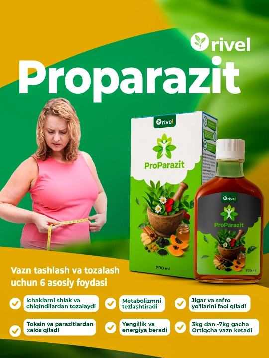 Detox qiladi, parazitlar, shlak va toksinlardan tozalaydi, ortiqcha yog‘larni kamaytiradi
