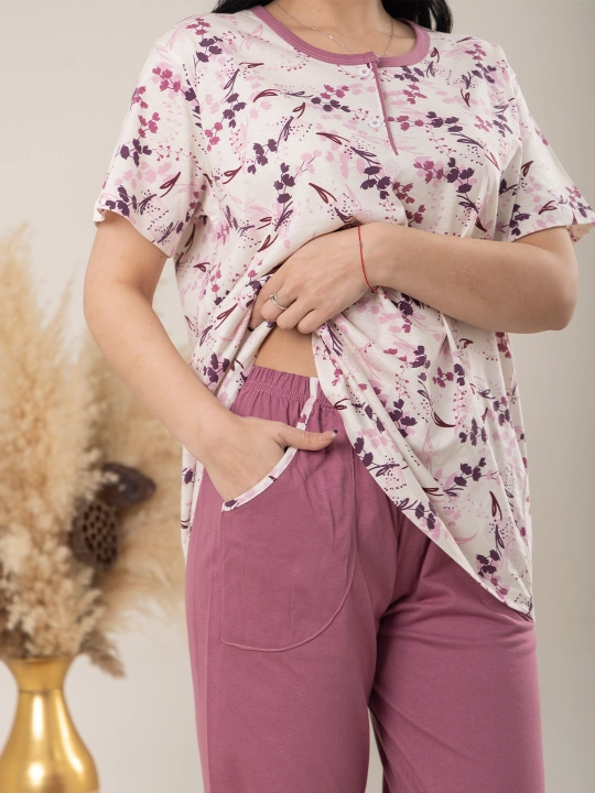Uy kiyimi, pijama, kalta yengli