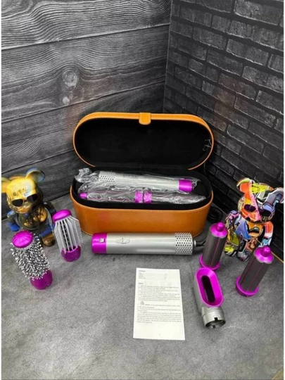 Фен-стайлер Dyson, 5 в 1, для всех типов волос, с кейсом, плойка — BEHRUZ1-DYSONNEW-БРОНЗ