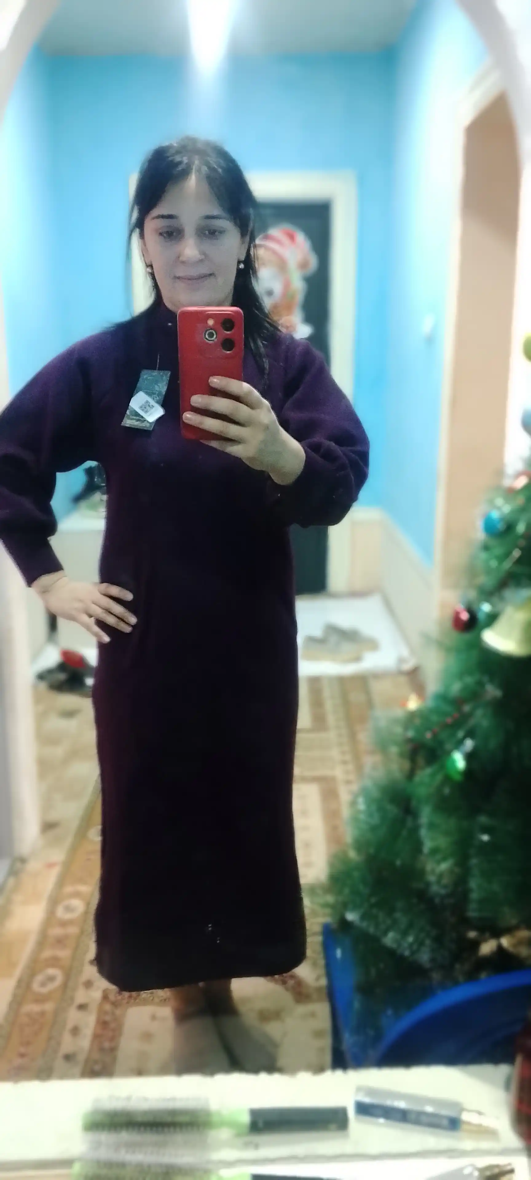 Uzun libos Didov Triko, katta o'lchamli, kundalik ko'rinish uchun
