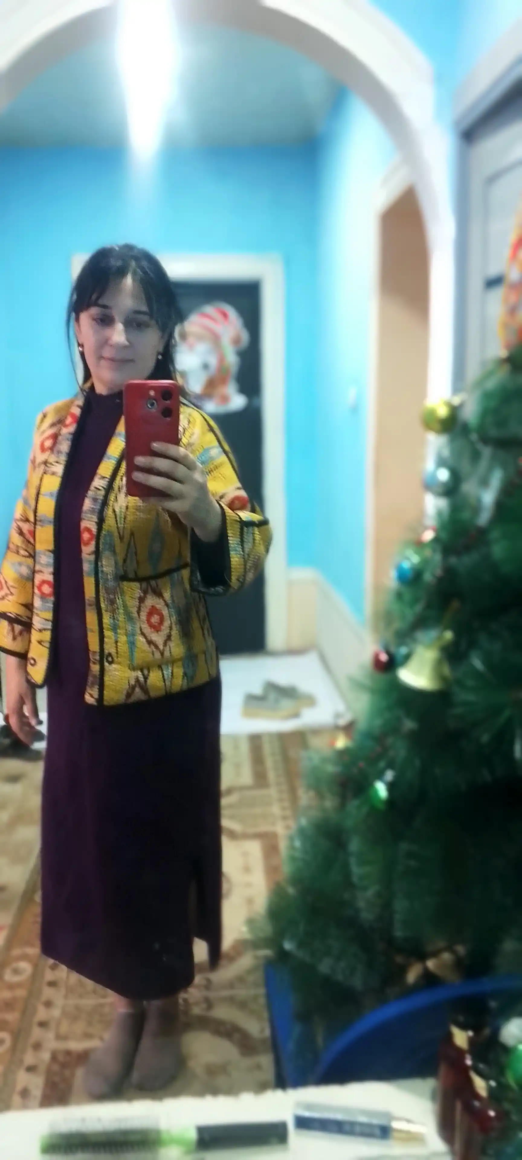 Uzun libos Didov Triko, katta o'lchamli, kundalik ko'rinish uchun