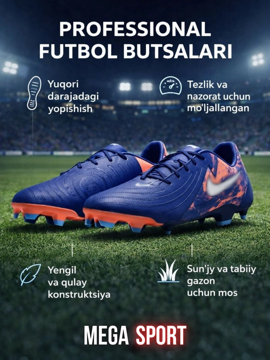 Professional futbol butsalari – futsal va gazon uchun yengil, qulay sport oyoq kiyimi - 