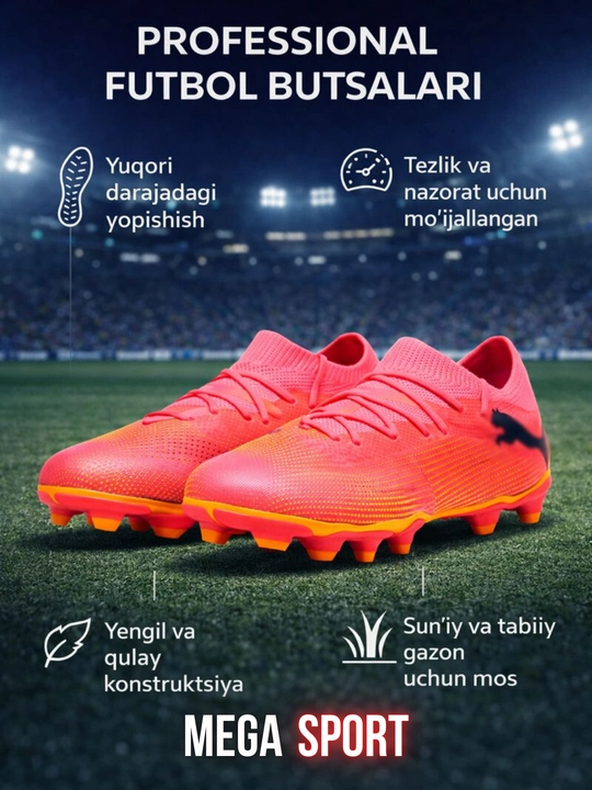 Professional futbol butsalari – futsal va gazon uchun yengil, qulay sport oyoq kiyimi - 