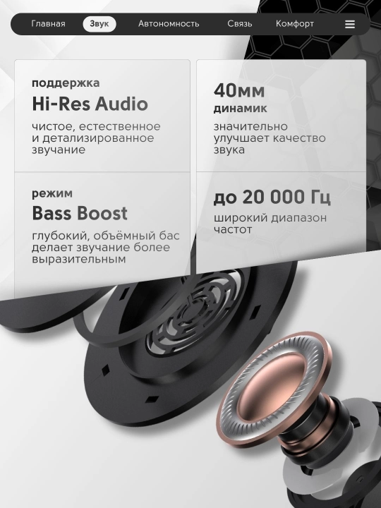 Honor Choice Headphones — беспроводные наушники с Hi-Res Audio и шумоподавлением