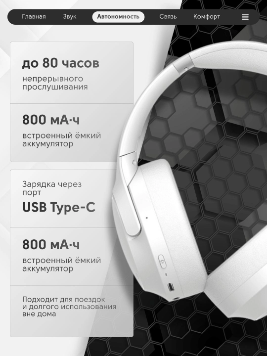 Honor Choice Headphones — беспроводные наушники с Hi-Res Audio и шумоподавлением