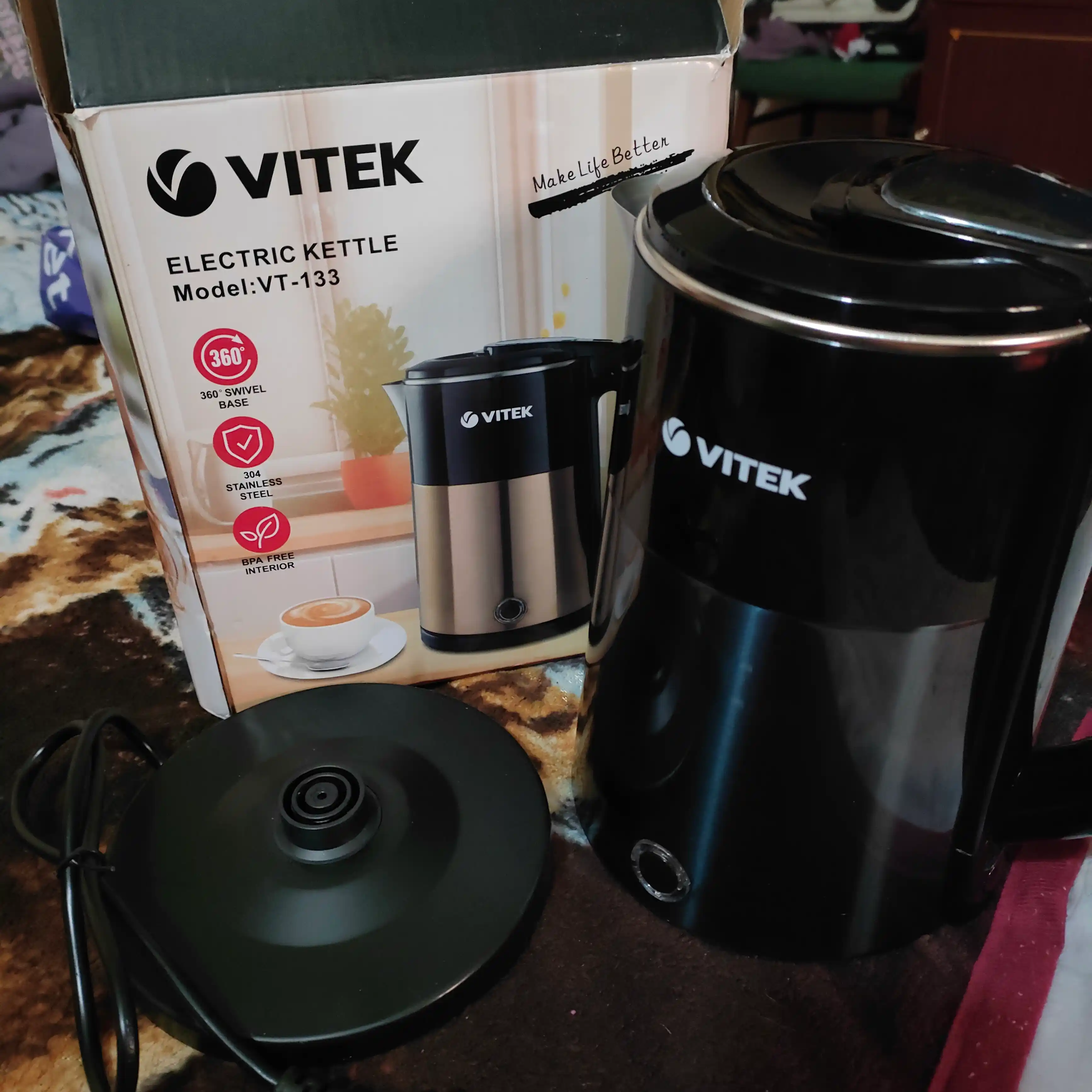 Metall elektr choynak VITEK VT-133 – yorqin LED yoritgichli