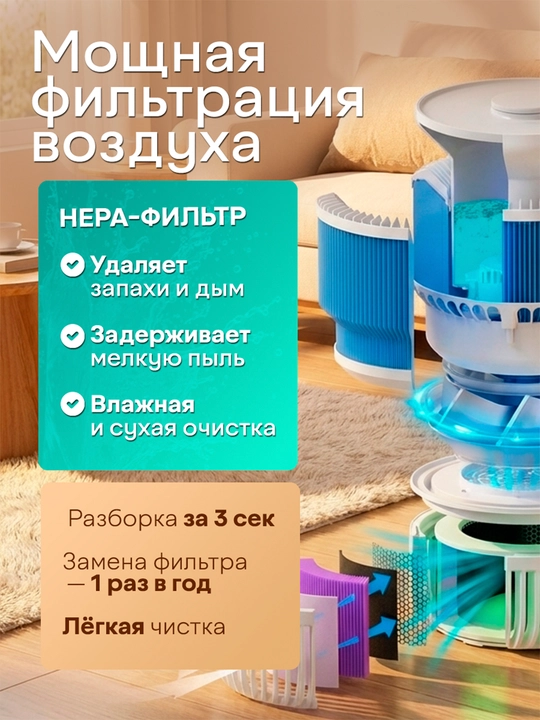 Uy va ofis uchun havo namlagich, shovqinsiz, iliq va sovuq bug‘li uakeen