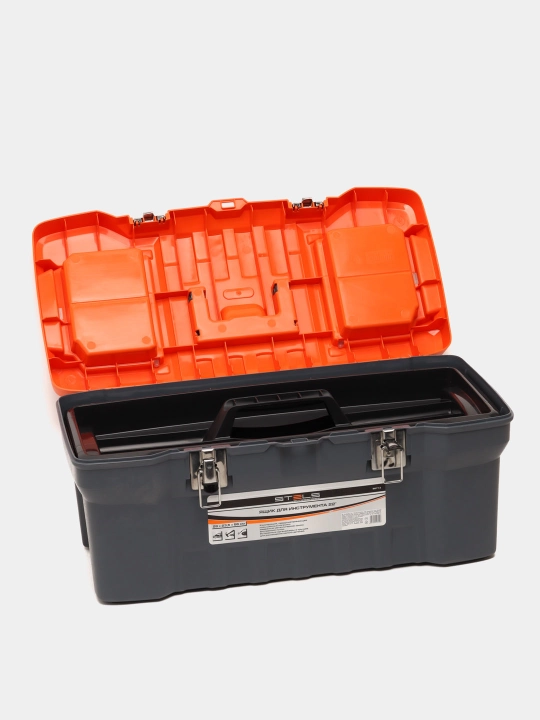 Ящик для инструмента STELS,с металлическими замками, 22", 28 х 23,5 х 56 см, 90713