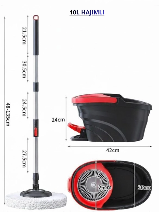 Швабра Spin Mop Turbo Smart с вращающимся ведром, микрофиброй, для влажной уборки