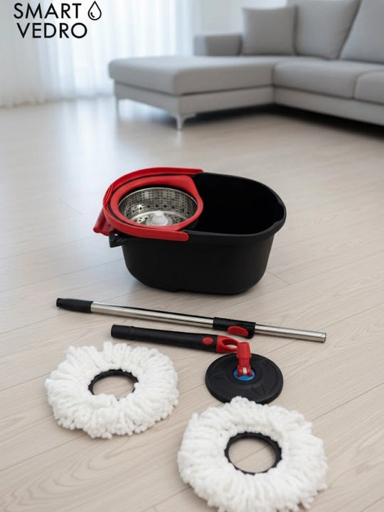 Швабра Spin Mop Turbo Smart с вращающимся ведром, микрофиброй, для влажной уборки