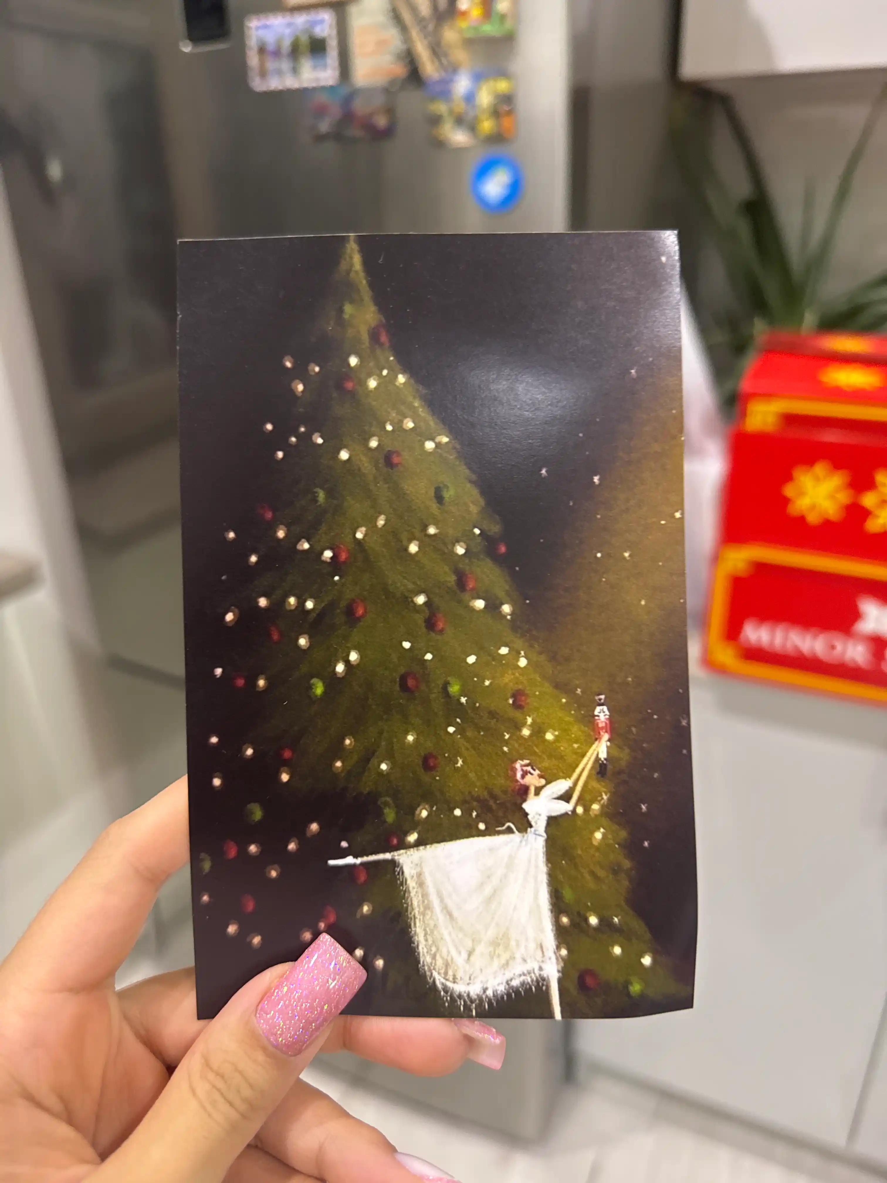 Новогодняя открытка формата, 10×15 см, с конвертом в комплекте