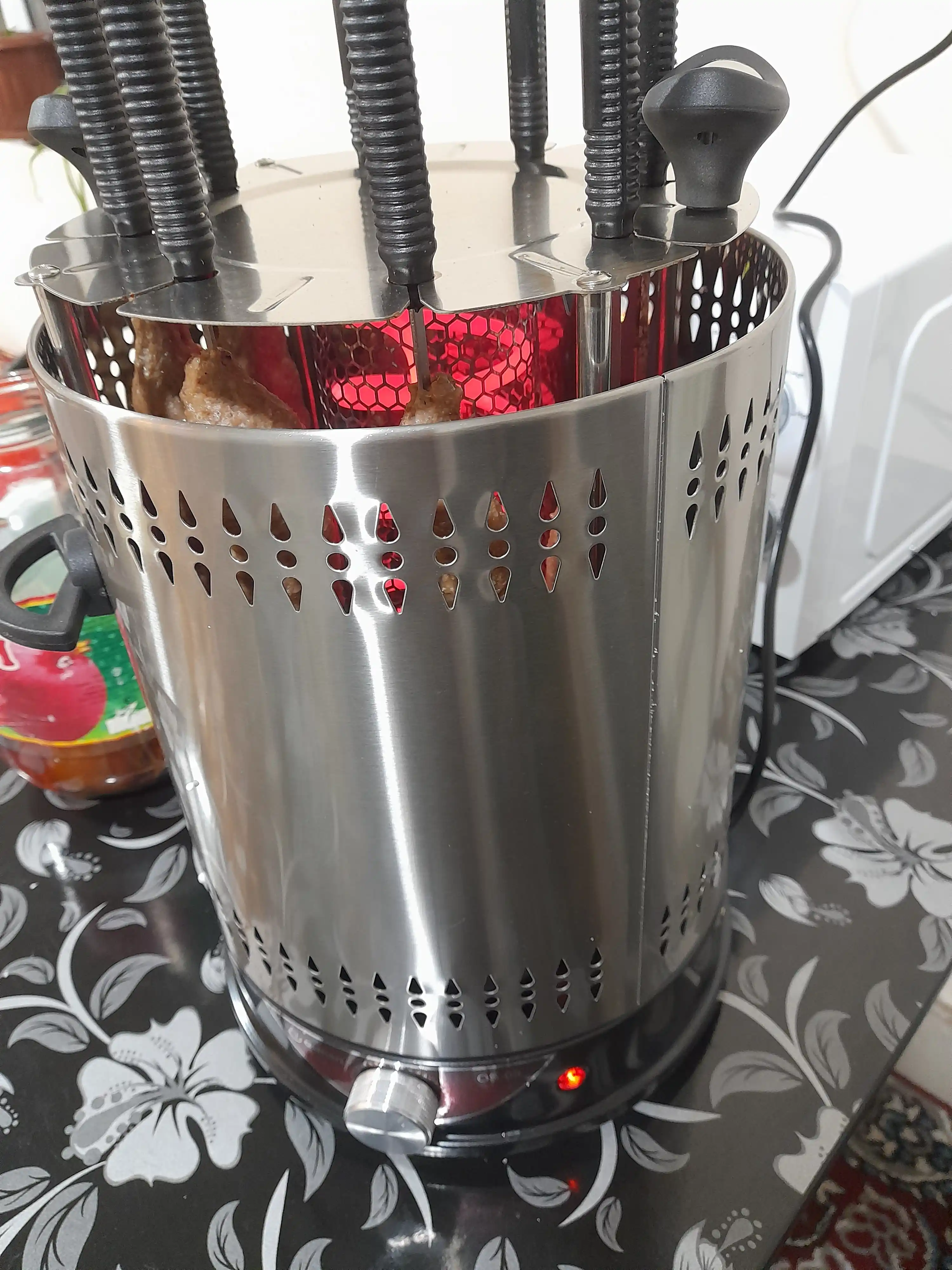 Elektr shashlik-barbekyu pishirgich 10 six-8  bilan, zanglamaydigan po‘lat korpus