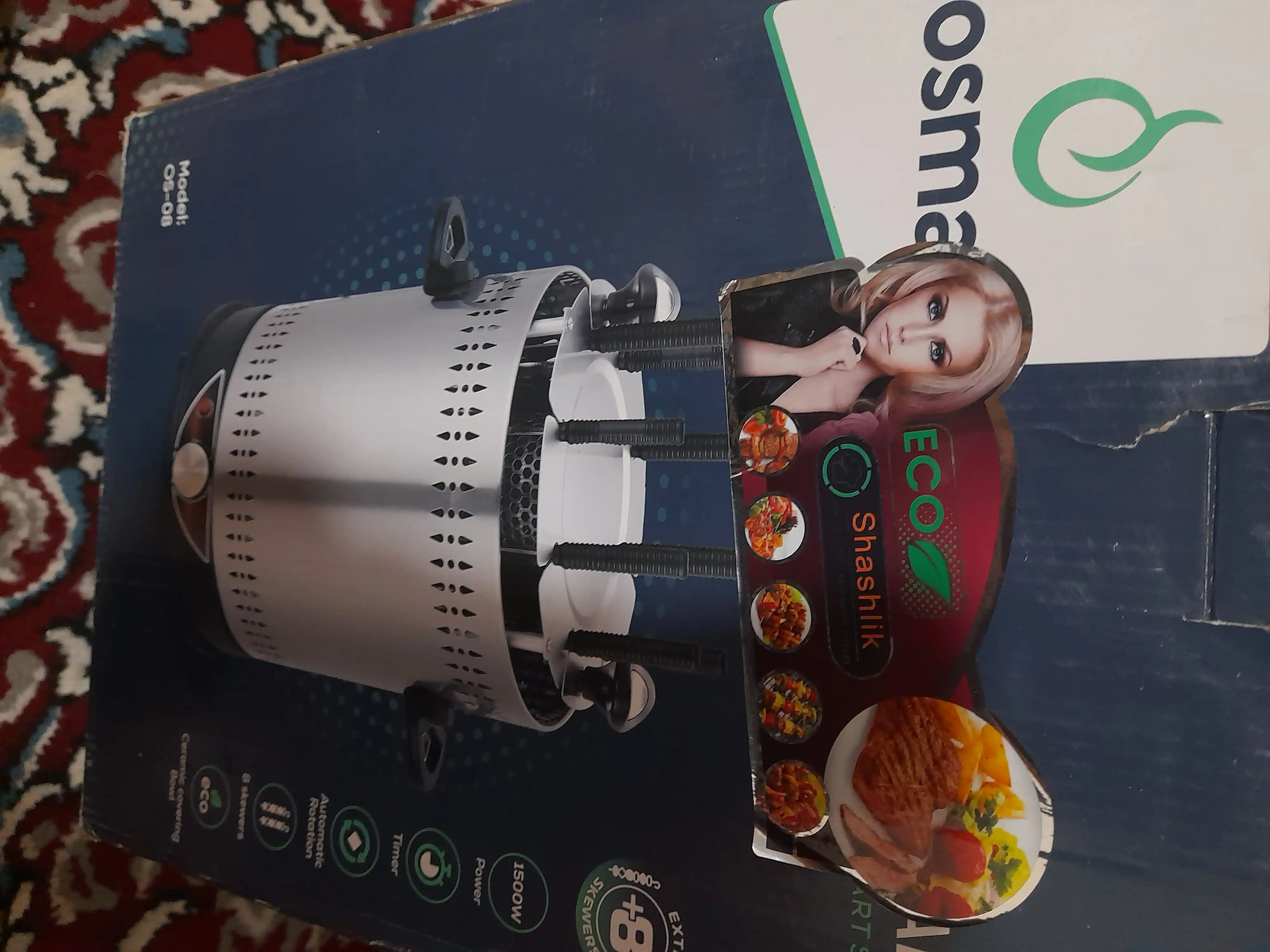 Elektr shashlik-barbekyu pishirgich 10 six-8  bilan, zanglamaydigan po‘lat korpus