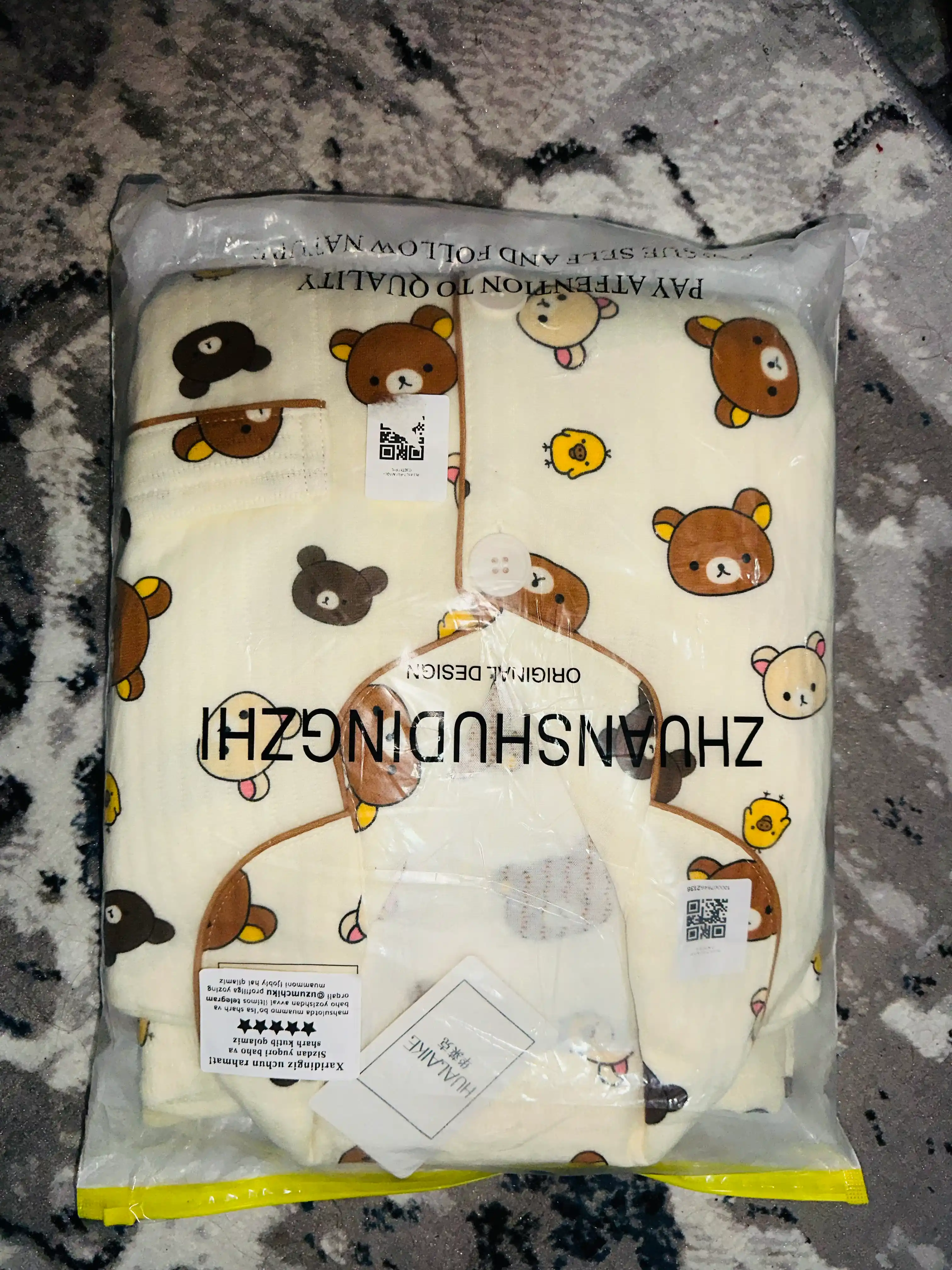 Pijama ayollar uchun 2 & 1da issiq pijama yumshoq mato dvoyka ayollar pijamasi, kuz qishki