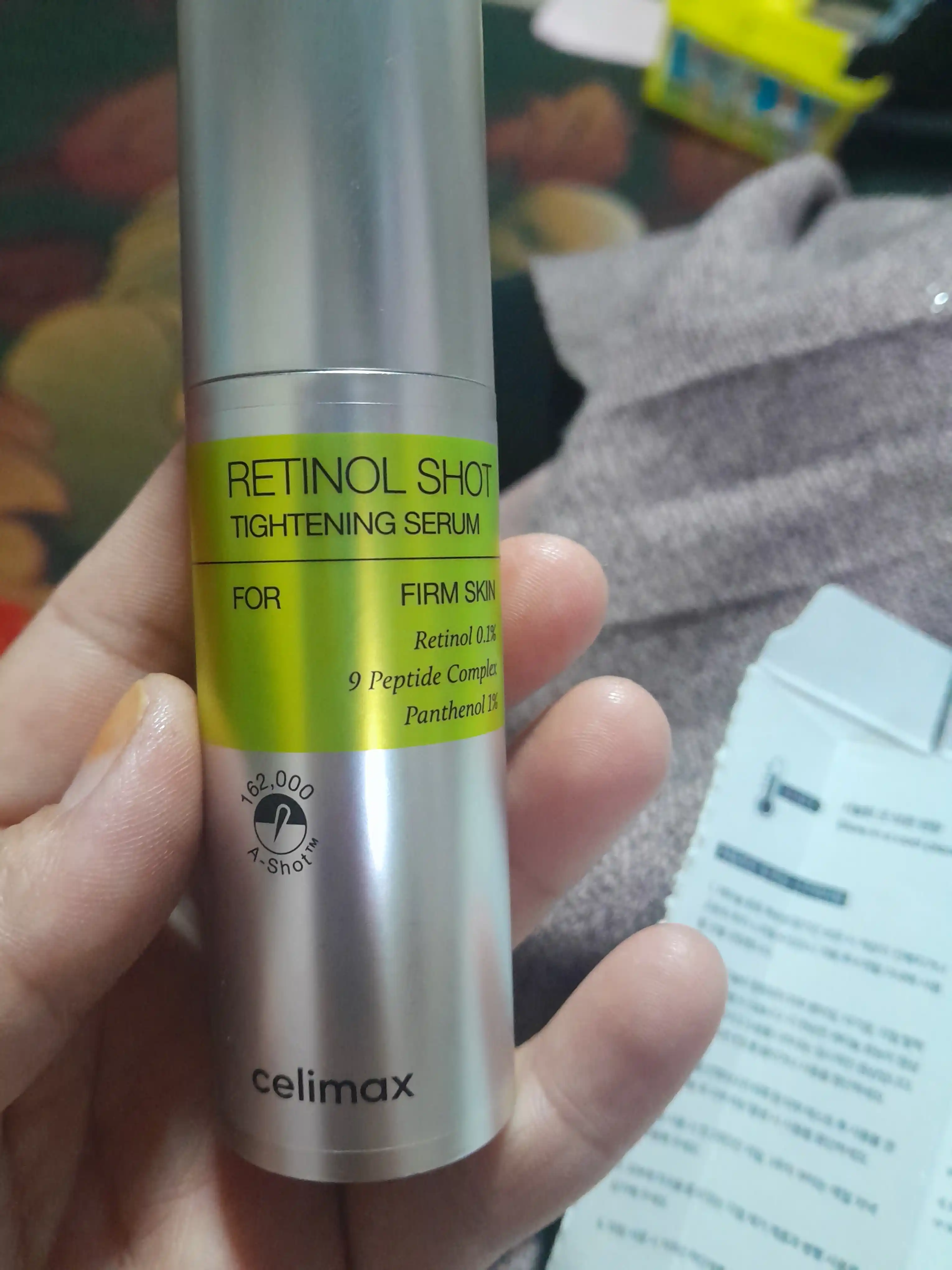 Celimax Retinol Shot - ajin va poralarga qarshi yuzni silliqlovchi retinol zardob - krem