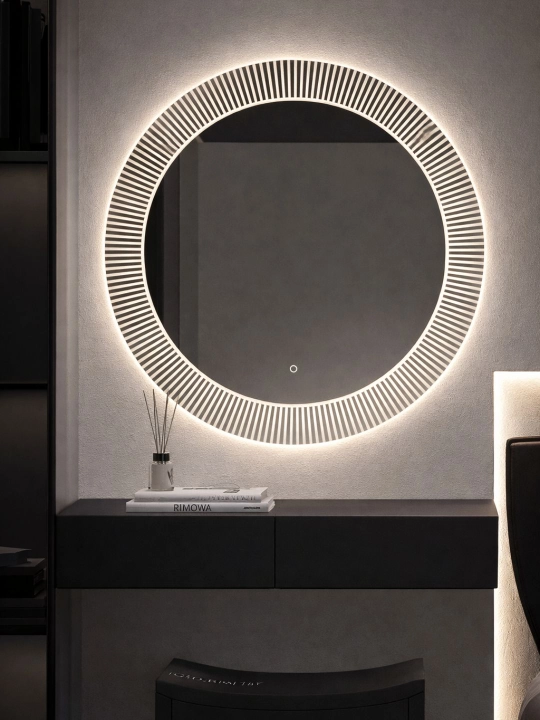 Зеркало круглое LED для ванной с белой подсветкой 80x80