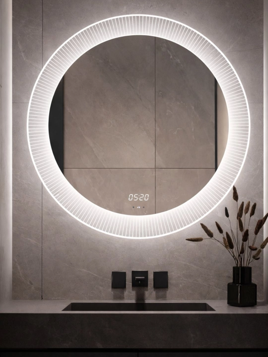 Зеркало круглое LED для ванной с белой подсветкой 80x80 - 