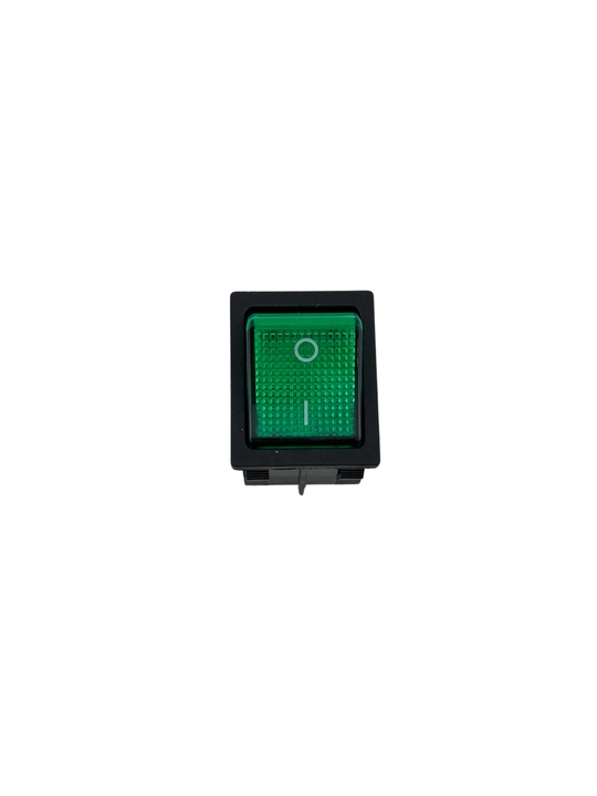 Клавишный выключатель KCD4-201N-B ON/OFF, 30A 250V, с зелёным LED индикатором, 4 pin  