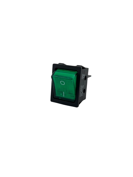 Клавишный выключатель KCD4-201N-B ON/OFF, 30A 250V, с зелёным LED индикатором, 4 pin  