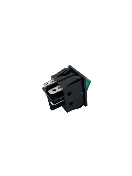 Клавишный выключатель KCD4-201N-B ON/OFF, 30A 250V, с зелёным LED индикатором, 4 pin  