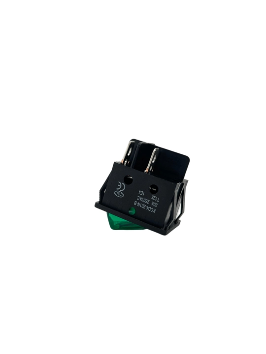 Клавишный выключатель KCD4-201N-B ON/OFF, 30A 250V, с зелёным LED индикатором, 4 pin  