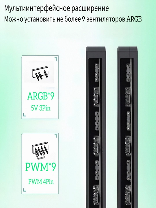 Контроллер SNOWMAN H9-ARGB 5 В 3-контактный Aura Sync для вентиляторов 4-контактный PWM