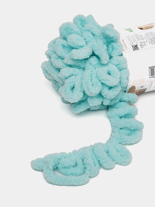 Toquv ipi alize puffy - 100 g, 9 m, 100% polyester qadoqda 1 dona