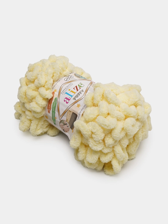 Toquv ipi alize puffy - 100 g, 9 m, 100% polyester qadoqda 1 dona