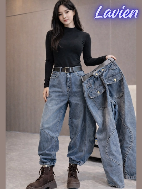 Женские джинсы багги oversize широкие прямые, стильные свободные джинсы в уличном стиле 