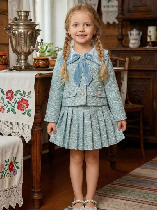 Детский костюм + юбка, 3–6 лет, весна-осень, комплект для девочек - 