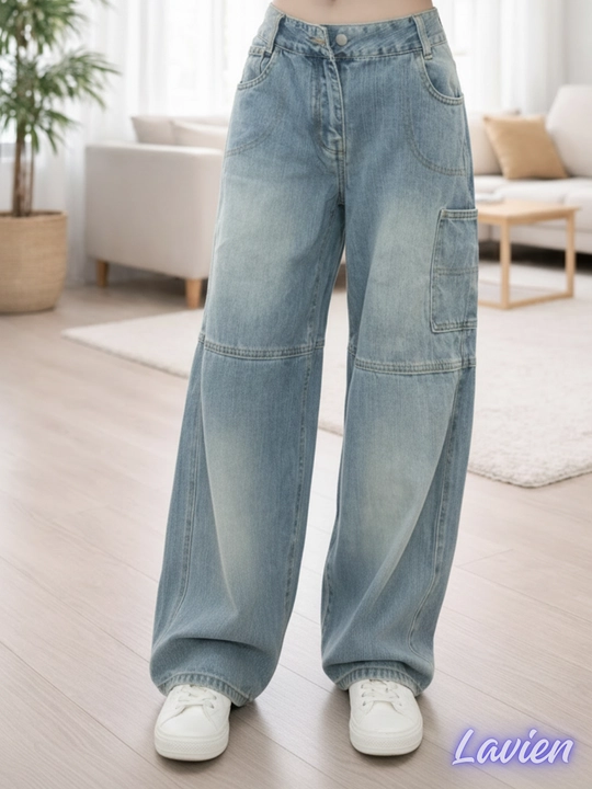 Женские джинсы багги oversize широкие прямые, стильные свободные джинсы в уличном стиле 