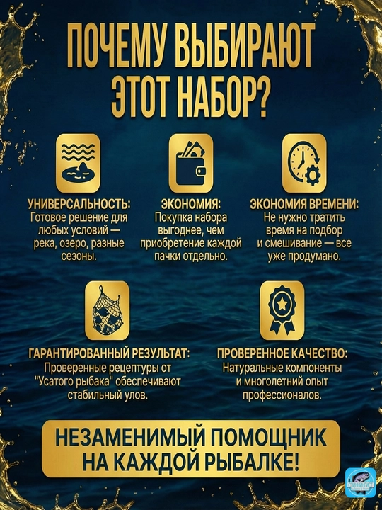Набор прикормки «Усатый Рыбак» 5 шт: Клубника, Чеснок, Ваниль, Мёд, Слива. Ассорти вкусов