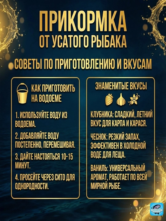 Прикормка для ловли рыбы От Усатого Рыбака