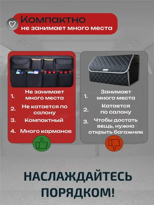 Органайзер в багажник, сумка для хранения в багажнике автомобиля, 2 размера