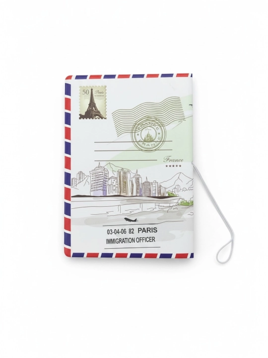 Xalqaro passport g'ilogi, chexol 3D Effekti bilan, New-York, Parij  va London